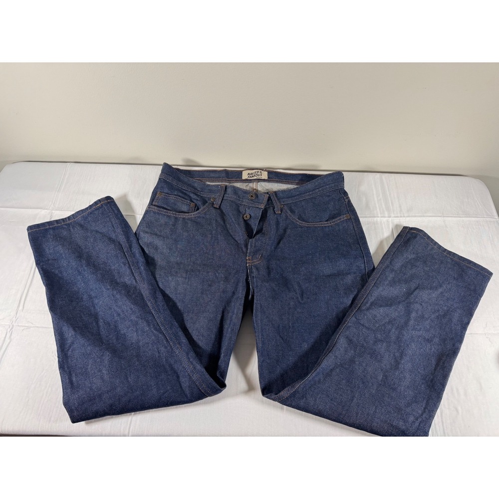 Naked & Famous Weird Guy Natural Indigo Selvedge Jeans 34 Indigo 015013